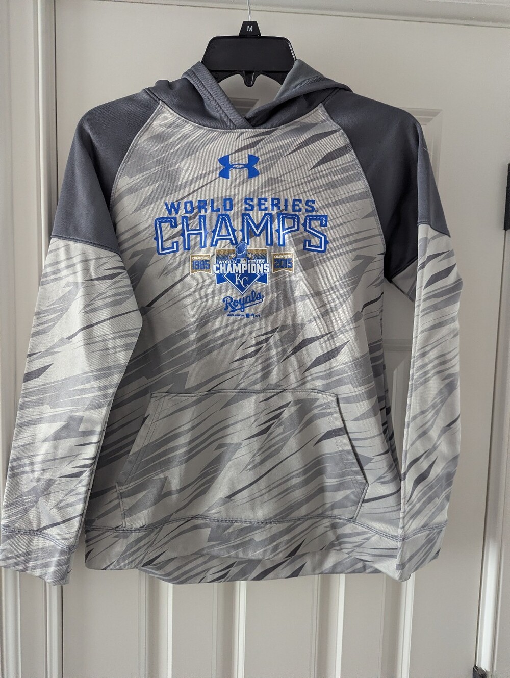 Under Armour Gray & Royal Blue KC Royals World Series Champs Hoodie